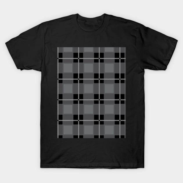 Gray and Black Flannel-Plaid Pattern T-Shirt by Design_Lawrence